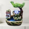 Bymaocar Tabletop Small Faux Rockery Fountain Electric Water Fountain & Color-changing LED Lighting Fish Bowl Home Decor & Gifts