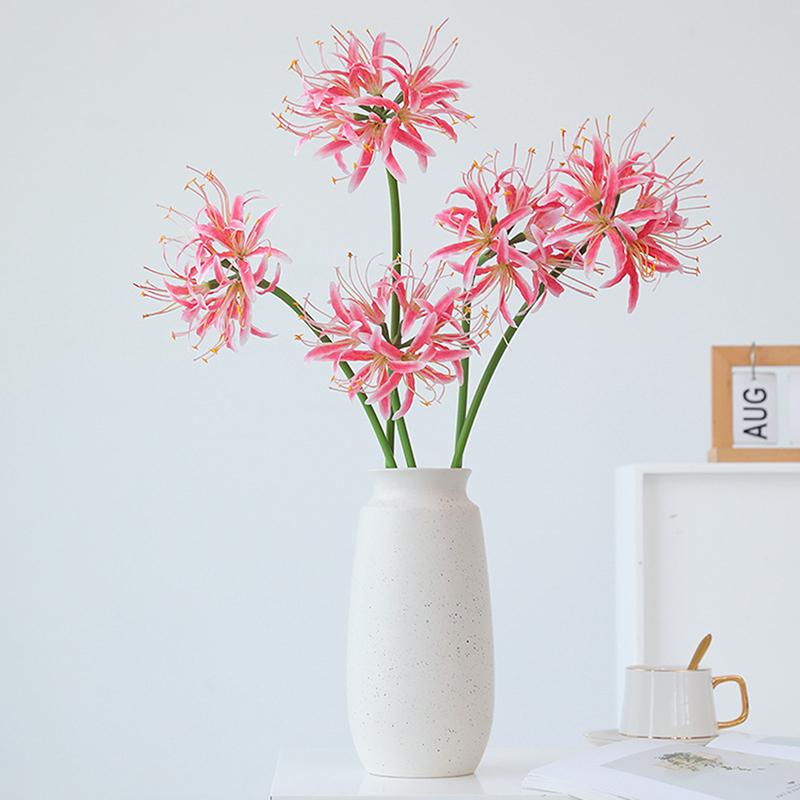 Wedding Pink Red Spider Lily Silk Simulation Flower Office Decoration 67Cm Artificial Red Spider Lilies Branches Red Flowers