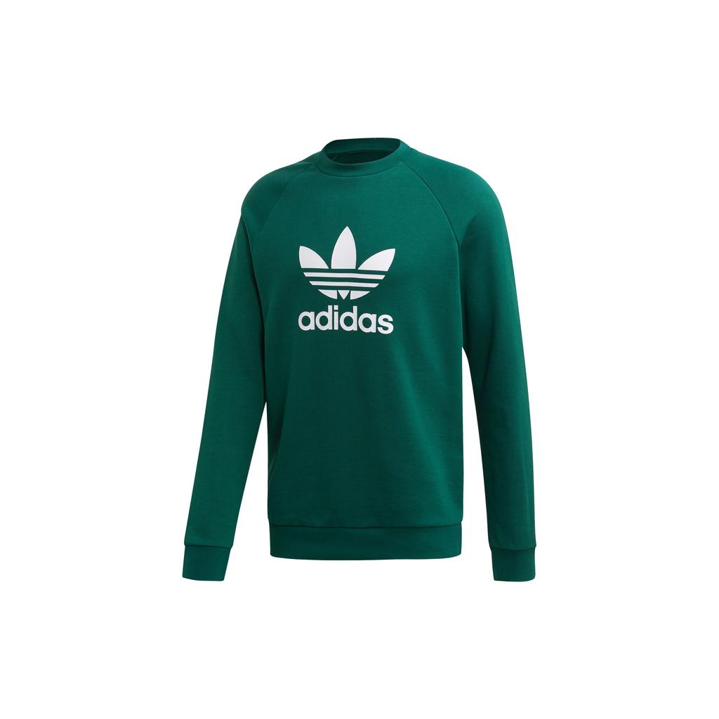 Adidas Originals Trefoil Casual Sport Crew Neck Sweatshirt Men Sweatshirt Green FL1774