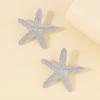 Personality Starfish Pendant Necklace Earrings Metal Texture Beach Style Elegant Clavicle Chain Trendy Female Jewelry