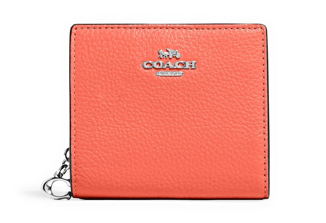 

Coach Snap Wallet Signature Canvas Snap Snap Wallet Women s Silver/Tangerine, Wallet, Silver/Tangerine. ,