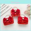 Borsa a Mano Adorabile Dolce con Fiocco e Perle per Bambini con Design Floreale Perfetta per l'Uso Quotidiano