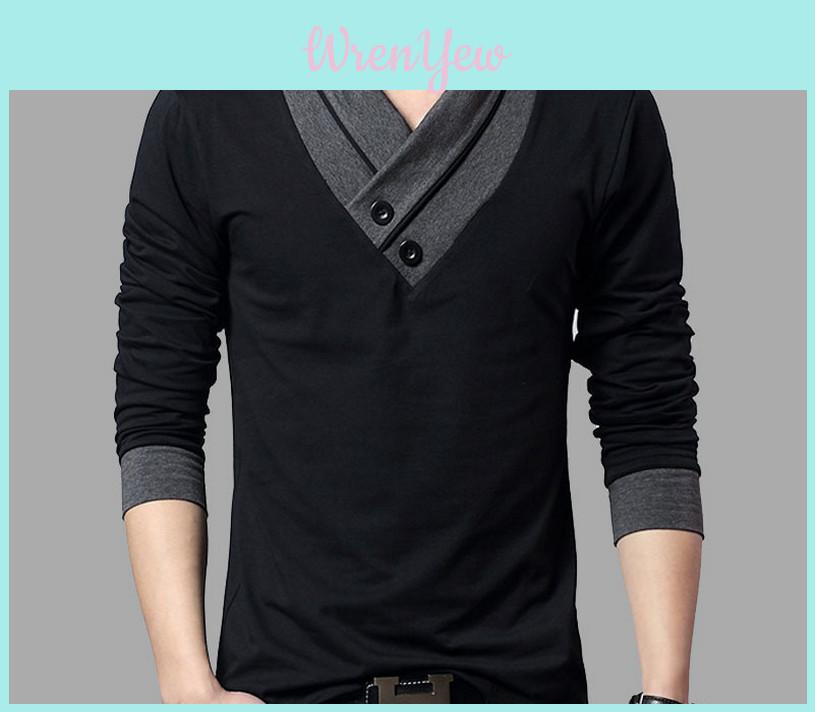 Hombre Camiseta De De Manga Corta Larga Slim Cuello En V Muscle Tee Casual Blusa