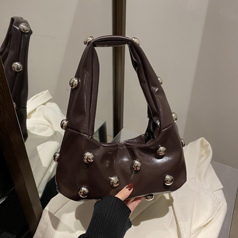 Personalized Pu Rivet Shoulder Bags Solid Color Crossbody Bag High-End Women Handbag Luxury Brand Satchel Small Tote Bag