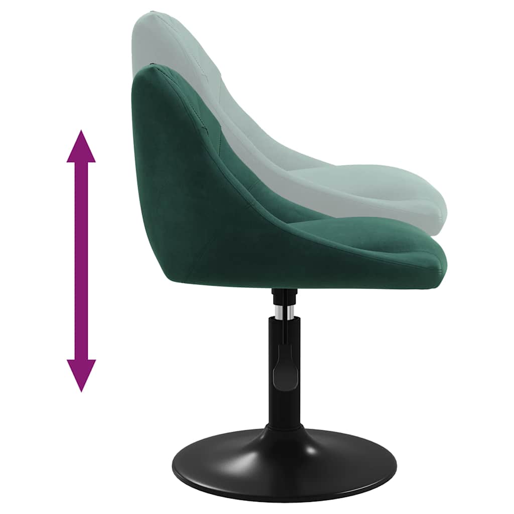 Dining Room Chairs 4 Pcs Swivel Dark Green Velvet