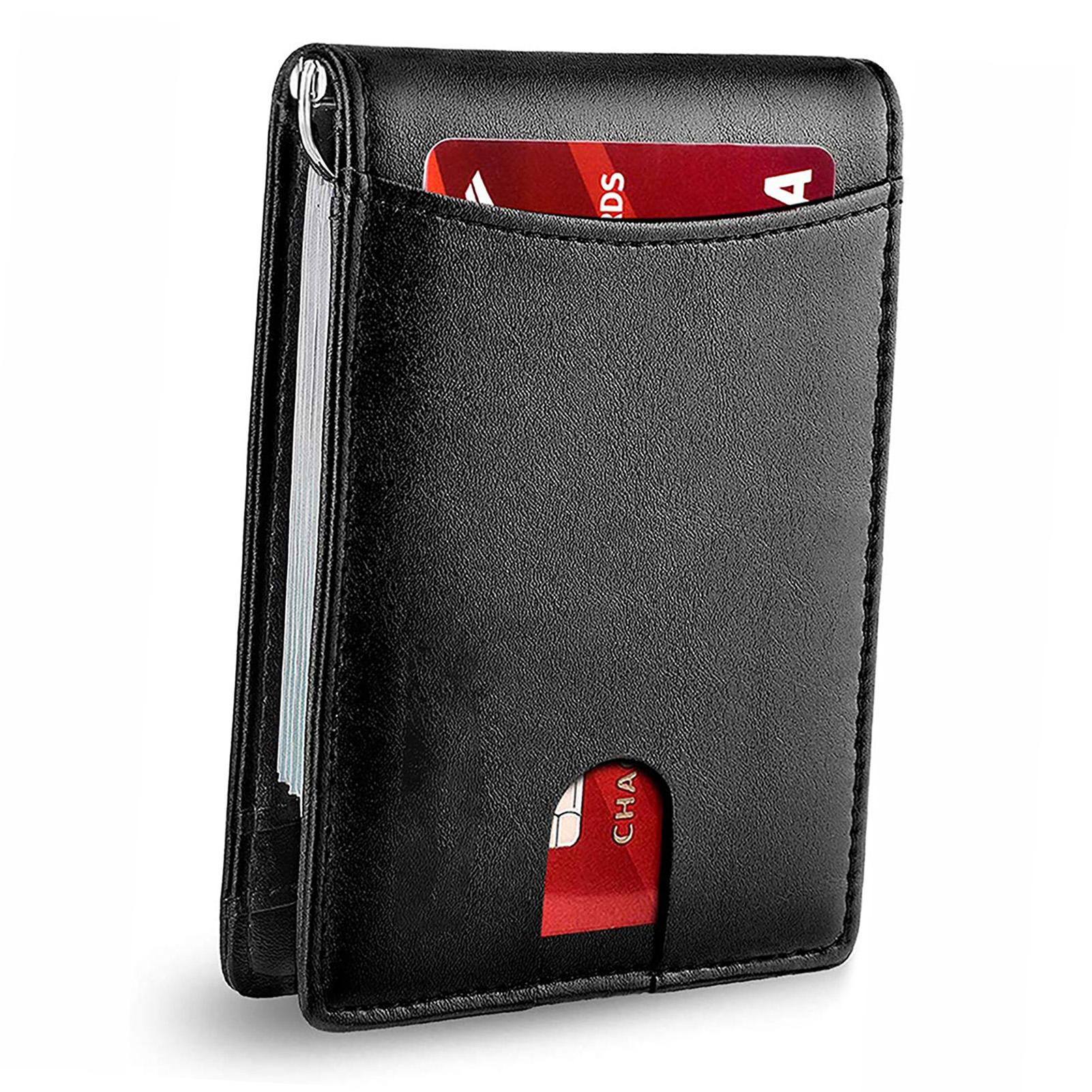 Кошелек-кардхолдер из ПУ кожи, износостойкий, с множеством отделений для карт, ультратонкий мужской кошелек, черный чёрный