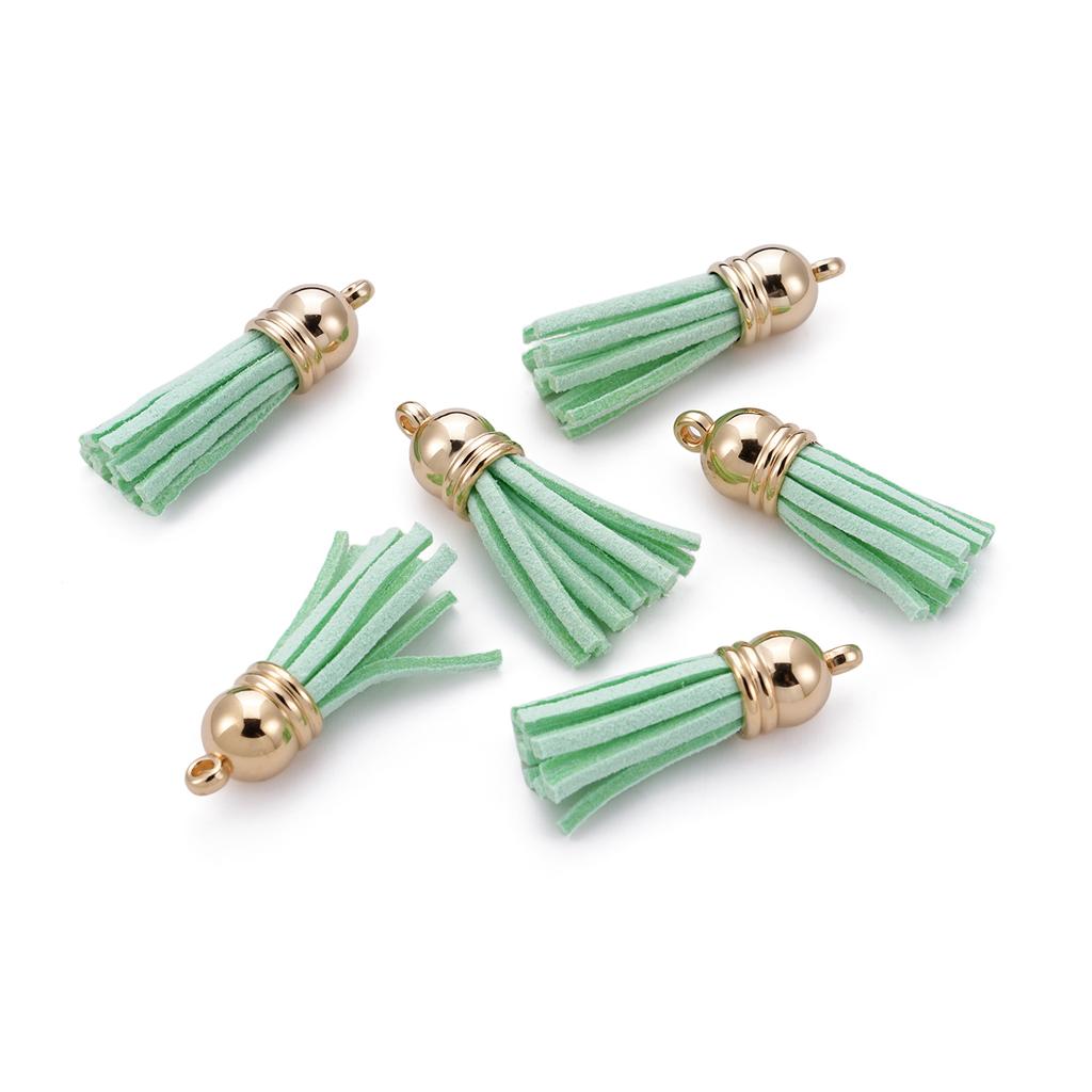 20pcs/lot 38mm Tassel Vintage Leather Tassels Fringe Pendant For DIY Keychain Jewelry Making Supplies Charms Accessories