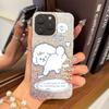 Чехол с изображением шаловливого щенка для iphone 15 Air 18 Pro Max XS Max 16 Plus 14 17 Pro 13 12 11 XR Серебристый фон с трещинами и блестками