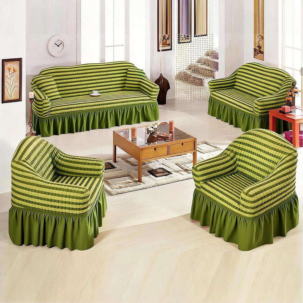 Single Seat Elastic Sofa Bed Cover with Gauze Dust Protection