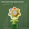 Colorful Flower Bubble Machine Dancing Light-up Flower Bubble Maker Summer Outdoor Handheld Automatic Bubble Blower Toy Toddlers Boys Girls Gift