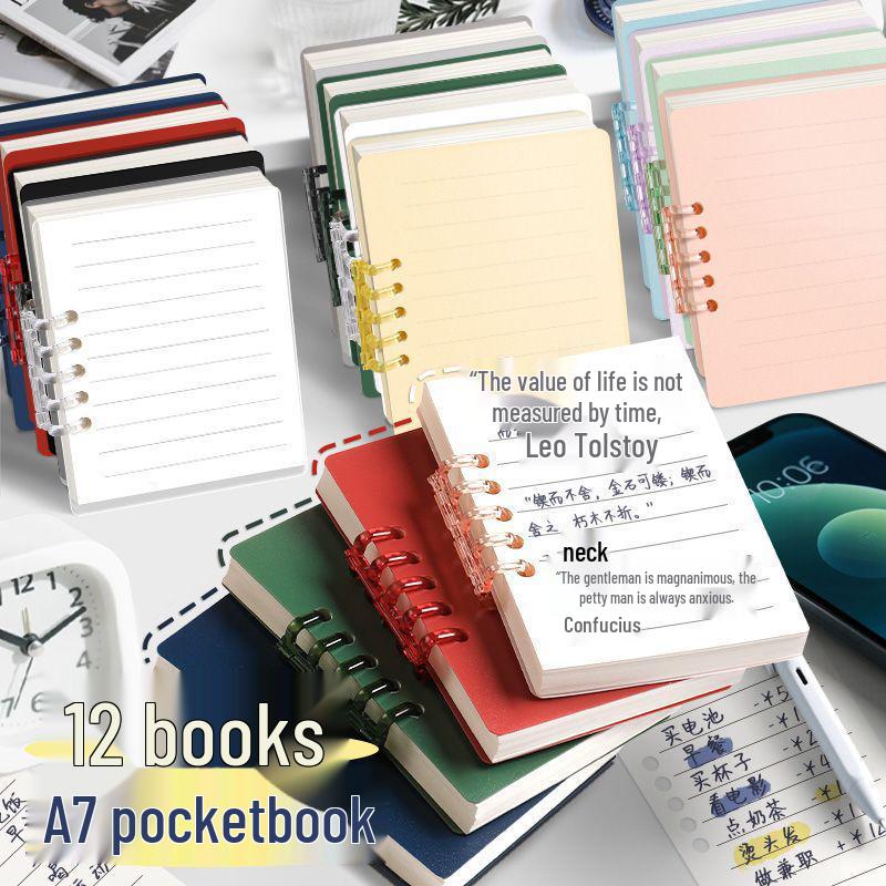 Mini Carnet de Poche A7 Haute Valeur - Agenda Personnel Étudiant à Feuilles Mobiles