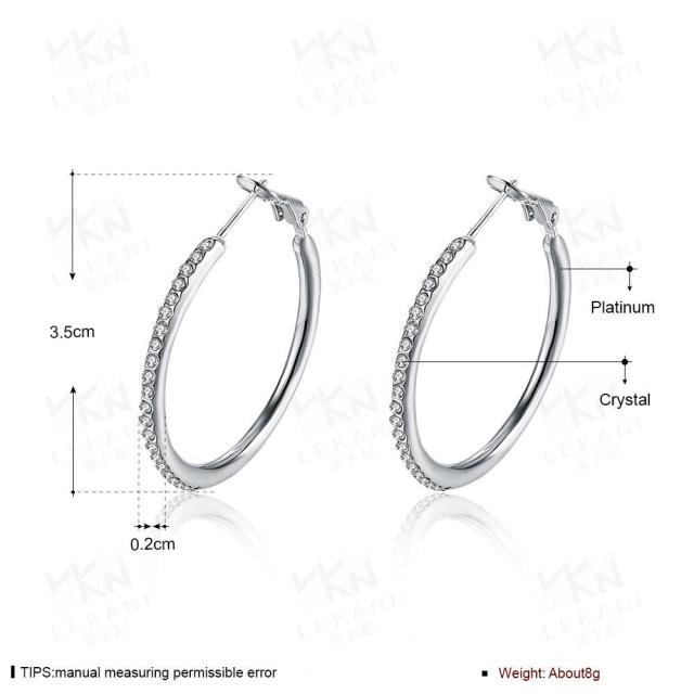 

Круглые серьги с цирконием, большие посеребренные серьги-кольца для женщин, ювелирные изделия, модные круглые серьги, корейские серьги CF59