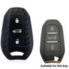 Silicone Carbon Fiber Car Key Case Cover Shell Fob Holder For Peugeot 308 408 508 2008 3008 4008 5008 For Citroen C4 C6 C3-Xr