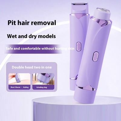 Kadın Elektrikli Tıraş Makinesi Çift Başlıklı LED Ekran USB Şarj Edilebilir IPX7 Su Geçirmez Taşınabilir Yüz Vücut Bikini Bölgesi Kol Bacak Tüy Alma Epilatör Jilet