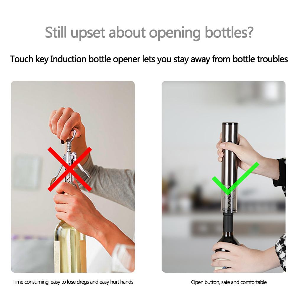 Electric Wine Opener Electric Wine Opener Power Display Rechargeable Wine Bottle Opener with Foil Cutter for Home Kitchen Party