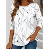 Women's T shirt Long Sleeve Crew Neck Long Sleeve Tunic Graphic Geometric Striped Vintage Stylish Regular Tops