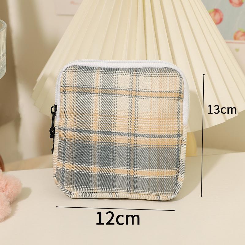 Women Portable Sanitary Napkin Tampon Storage Bag Cotton Travel Makeup Storage Bag Literary Zipper Coin Purse Sundries Storage