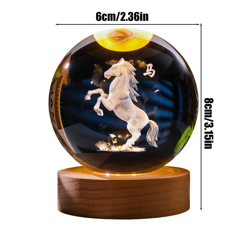 

3d Crystal Ball USB-Powered Table Decolamp 3D Entryway Crystal Ball Decor For Cafe Kid Rooms Tabletops Bedrooms Living Rooms