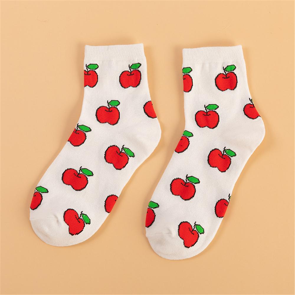 

Креативные Забавные Хлопковые Женские Носки Счастливые Фрукты Персик Клубника Банан Вишня Яблоко Милые Яркие Цвета Хипстерские Соккен Дропшиппинг