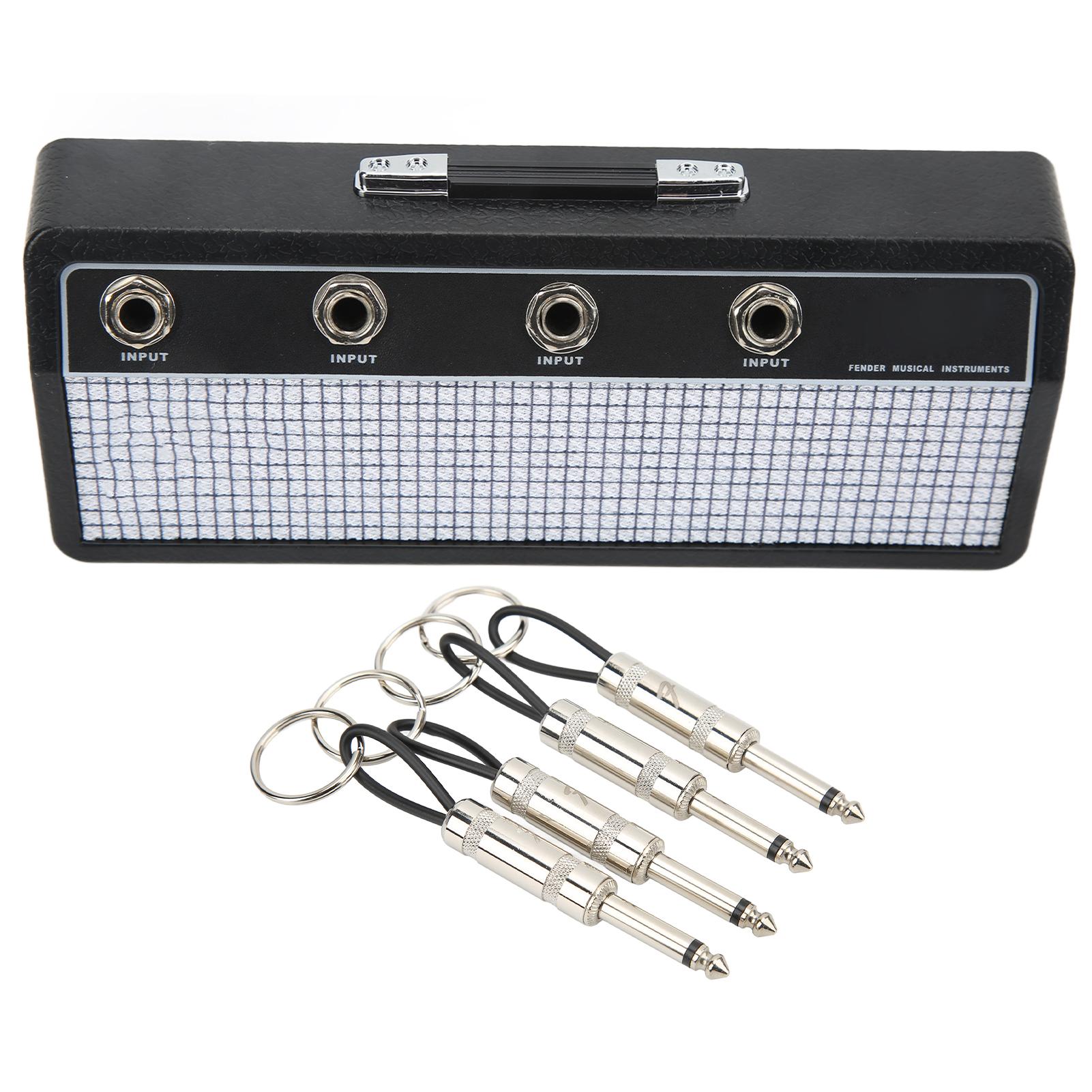 

Коробка для хранения гитарных штекеров, настенный держатель для ключей для гитарного усилителя, стойка с 4 брелоками