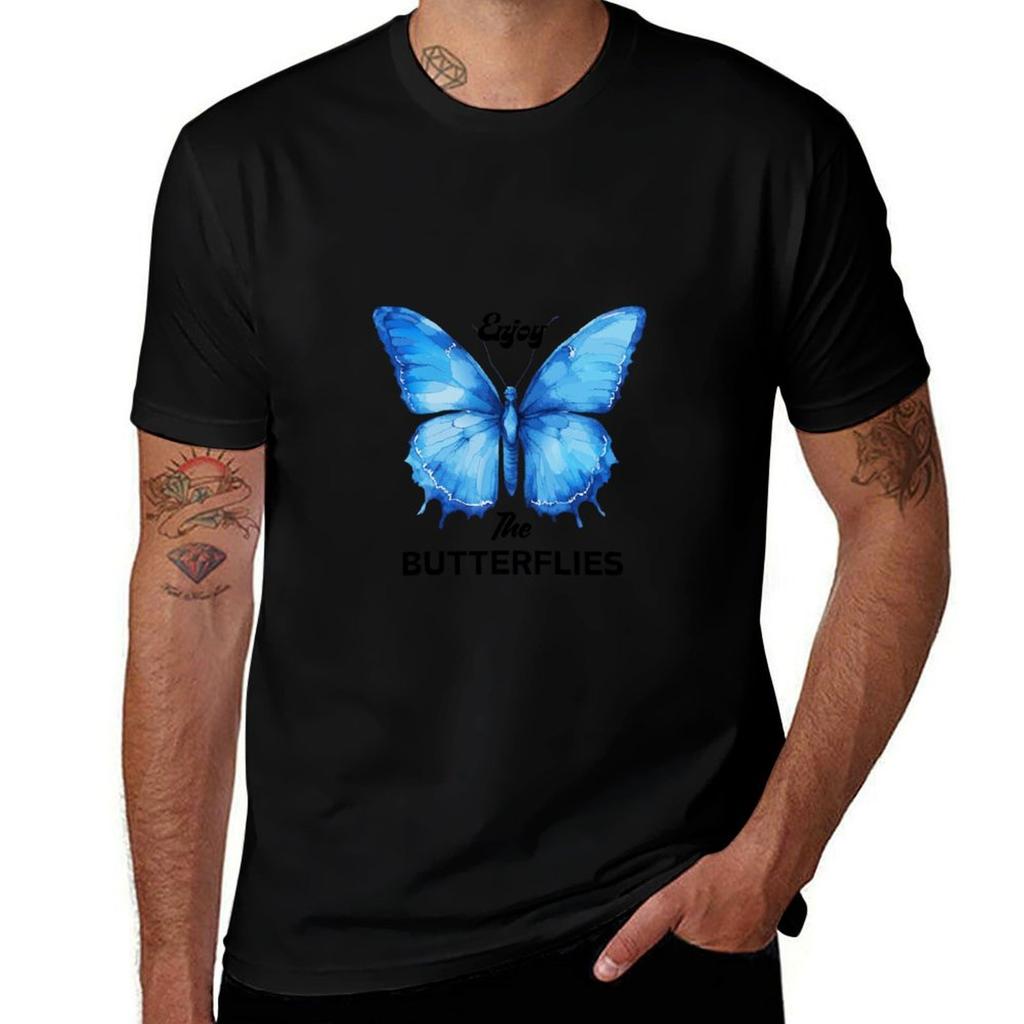 Enjoy The Butterflies Tshirt Casual Trendy Short Sleeve Tshirt