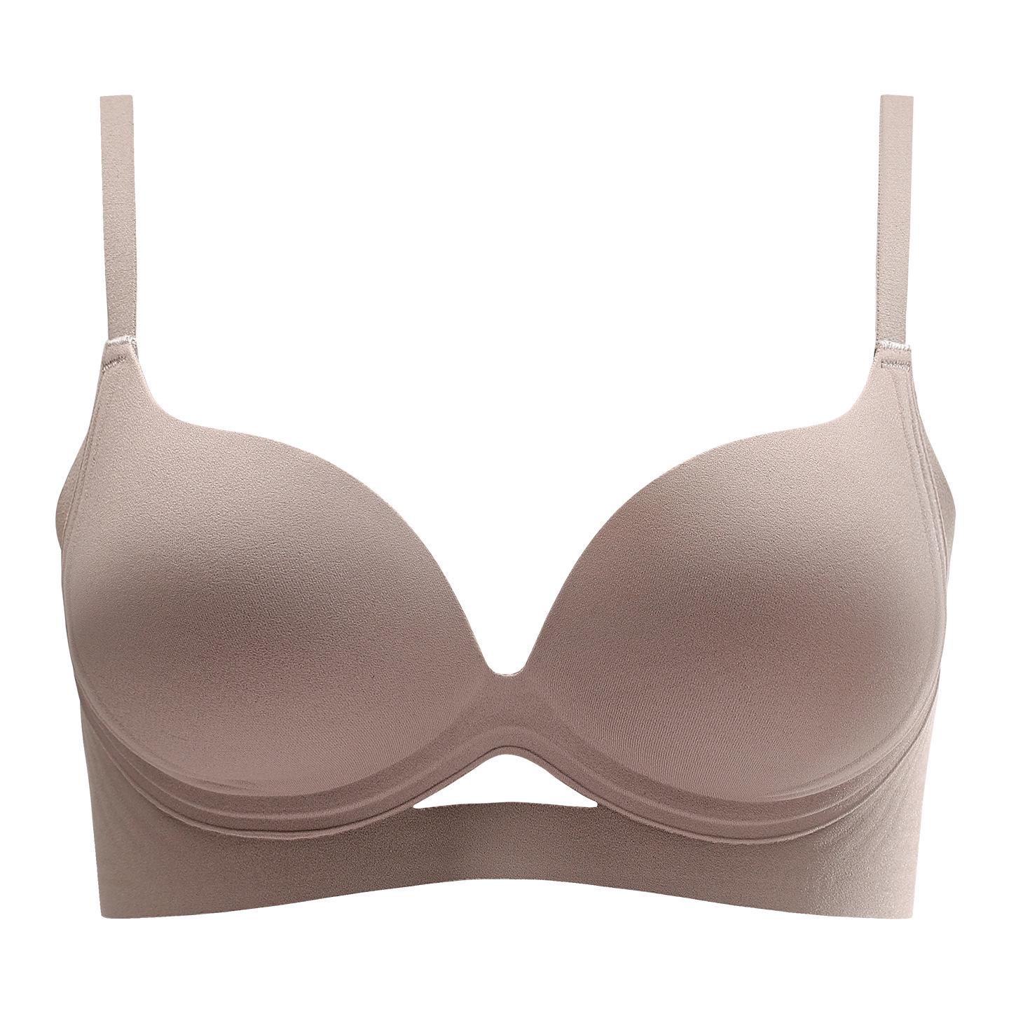 

Бесшовный Кружевной Бюстгальтер Push-Up Без Косточек для Женщин - Дышащий, Удобный, Цельный Дизайн для Маленькой Груди, Идеально для Лета. 38/85 кофейный