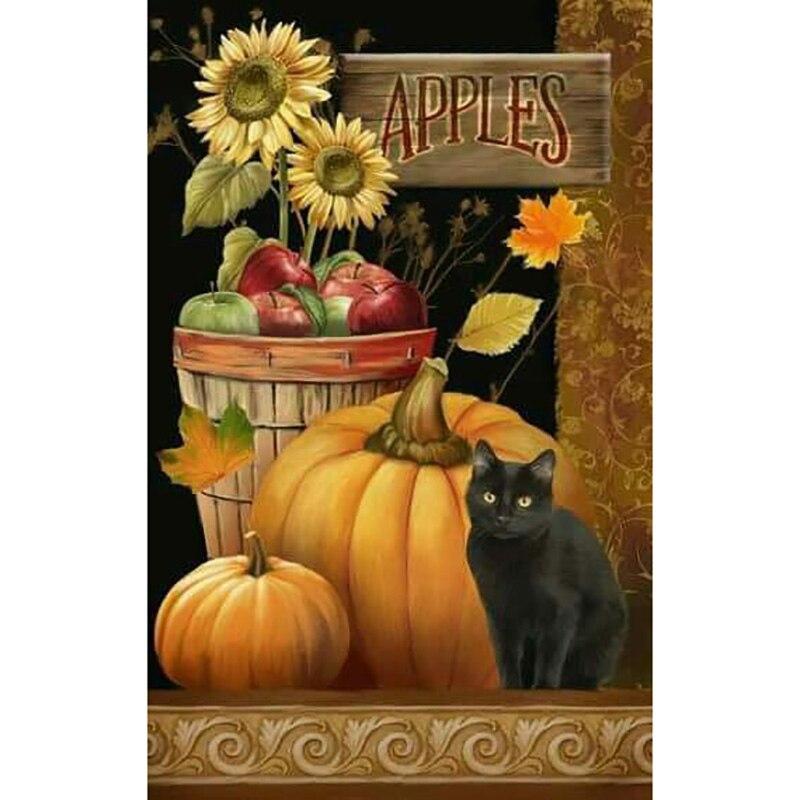 DIY 5D Ζωγραφική με Διαμάντια Πλήρης Στρογγυλή Τρύπα Κινούμενα Σχέδια Κέντημα με Διαμάντια Κολοκύθα Σταυροβελονιά Χριστουγεννιάτικο Δώρο Τέχνη Διακόσμηση Σπιτιού