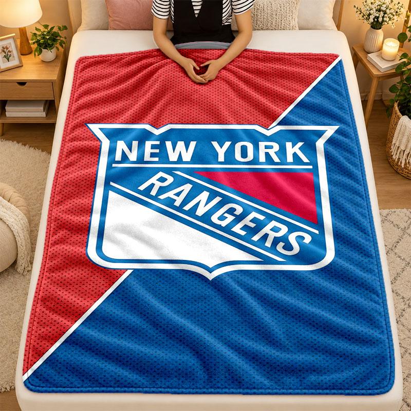 Flannel BlanketNew York Rangers Warm Soft Throw Blanket for Indoor Sofa Bed Living Room Use