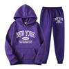Mens Hoodie Sweatshirt Set 2 Piece Casual Sportswear Fashion Print Tracksuit Teens Youth