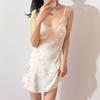 New Female Sexy Nightdress Ice Silk Suspender Thin Pajamas Spring and Summer Lace Lace Dress Live Supply