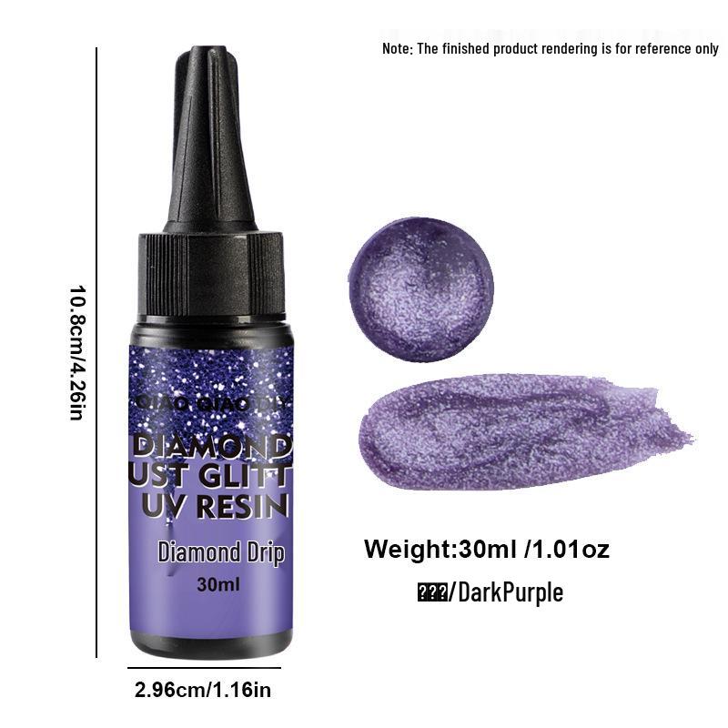 24-barevná 30ml diamantová třpytivá UV pryskyřice pro DIY šperky a doplňky