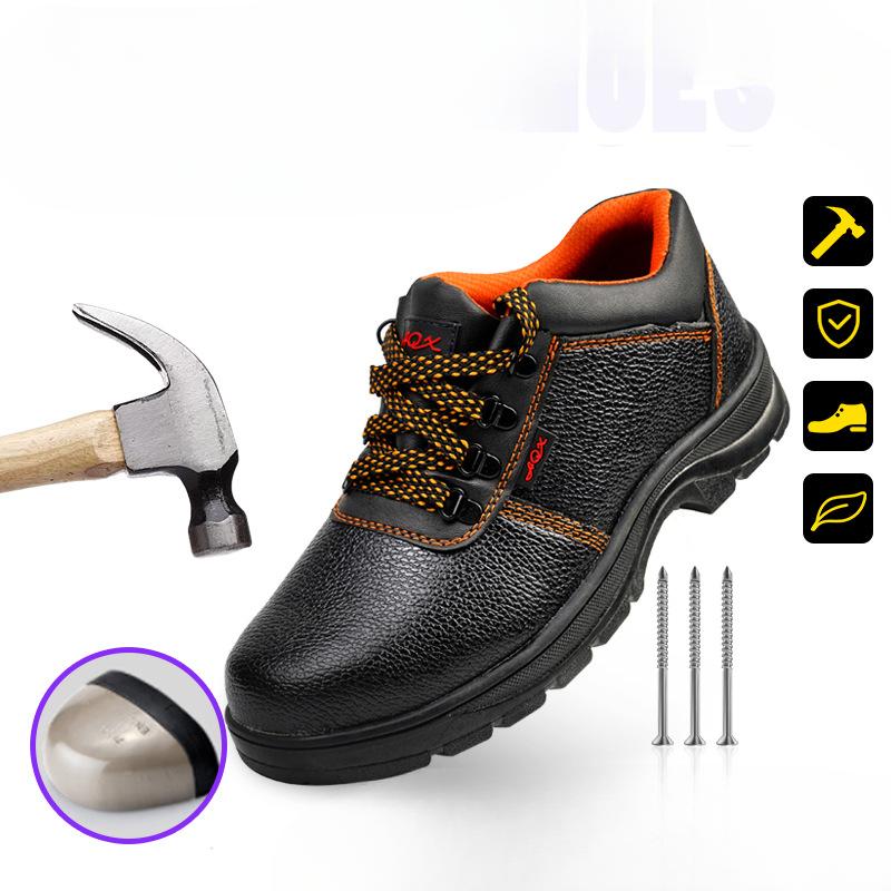 

Обувь из искусственной кожи с узором личи и стальным носком, устойчивая к ударам и проколам, водонепроницаемая и износостойкая для работы на стройплощадке 46