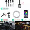 LED Car Interior Ambient Light RGB Fiber Optic Lighting Kit W/ USB APP Music Control Neon Auto Atmosphere Decorative Lamp Strips