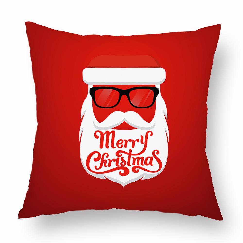 Santa Claus Pillow Case Bell Home Decoration Living Room Sofa Cushion New Snowflake Pillow Can Be Customized