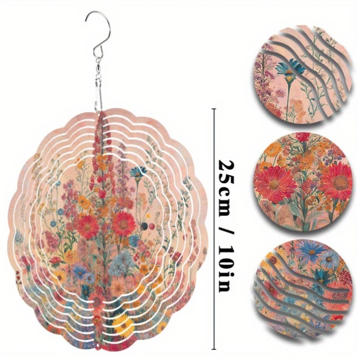 

10-дюймовый подвесной колокольчик для ветра для уличного сада, патио, весенне-летнего декора, динамичный дизайн с крючком 360°, украшение для естественного ландшафта 01A