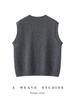 Retro Abstract Little People Knit Denim Sleeveless Vest Top