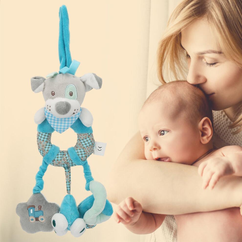 Kids Baby Bed Crib Cot Stroller Plush Toy Blue Dog