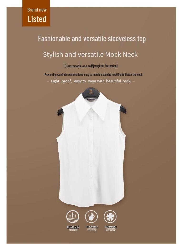 Vielseitiges Damen-Tanktop ohne Ärmel mit Peter-Pan-Kragen