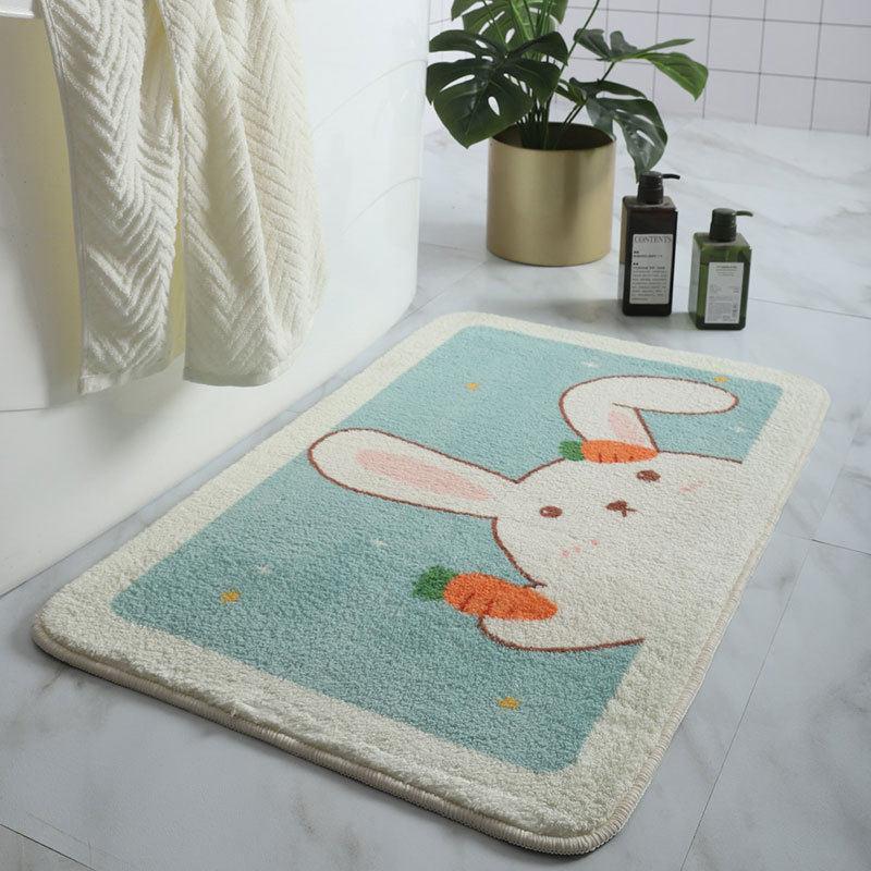 Imitation cashmere bathroom floor mat absorbent foot mat household quick-drying carpet