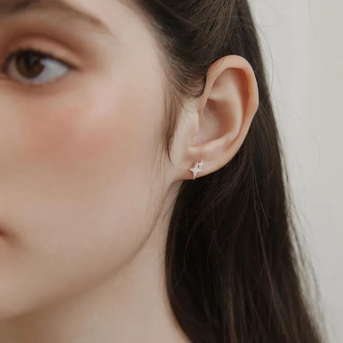 [Worn by Celebrities] (Silver 925) Super Shine Earrings EC3137