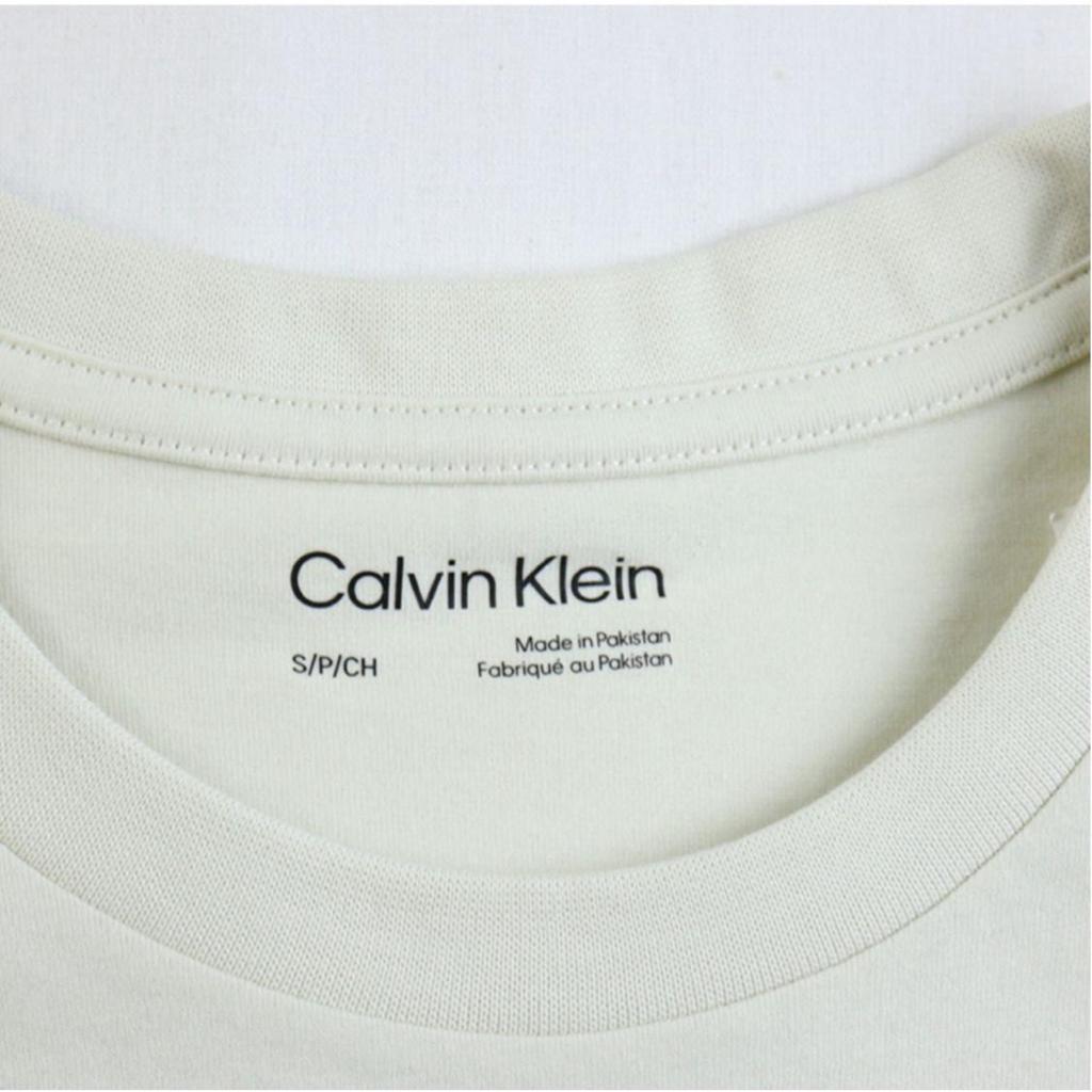 Calvin Klein Letter Print Casual Crew Neck Short Sleeve T-Shirt Men Tops Light-Yellow 40LM870-100
