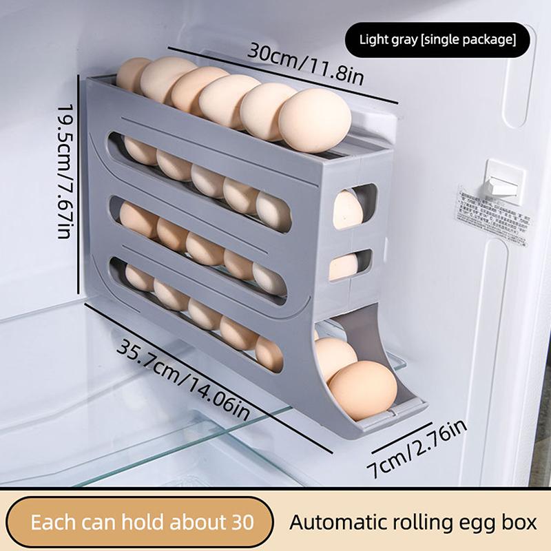 

Автоматический прокручивающийся держатель для яиц, ящик для хранения, корзина для яиц, контейнеры для еды, держатель для яиц, органайзер для холодильника