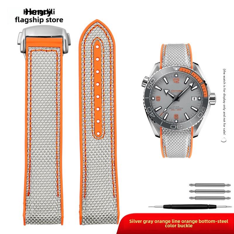 For Omega Seamaster 300 Observatory Ocean Universe 600 Nylon Rubber Silicone men WatchBand 20mm 21mm 22mm Watch Strap Bracelet