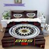 BBS Pattern Bedding,Quilt Set Quilt Cover Pillowcase Home Birthday Gift(1 * Duvet Cover + 2 * Pillowcase, Without Core)