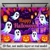 Party Backdrop Halloween Castle Flat Banners Ghosts Pumpkins Figures Hanging Winter Photo Background Decor Front Door Decor