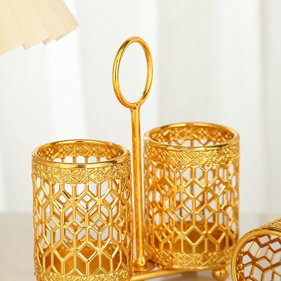 Chopsticks Holder Exquisite Space-saving Wrought Iron Hollow Design Utensil Caddy for Kitchen