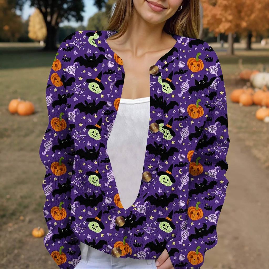 Langermet strikket cardigan-jakke med knapp ned for kvinner