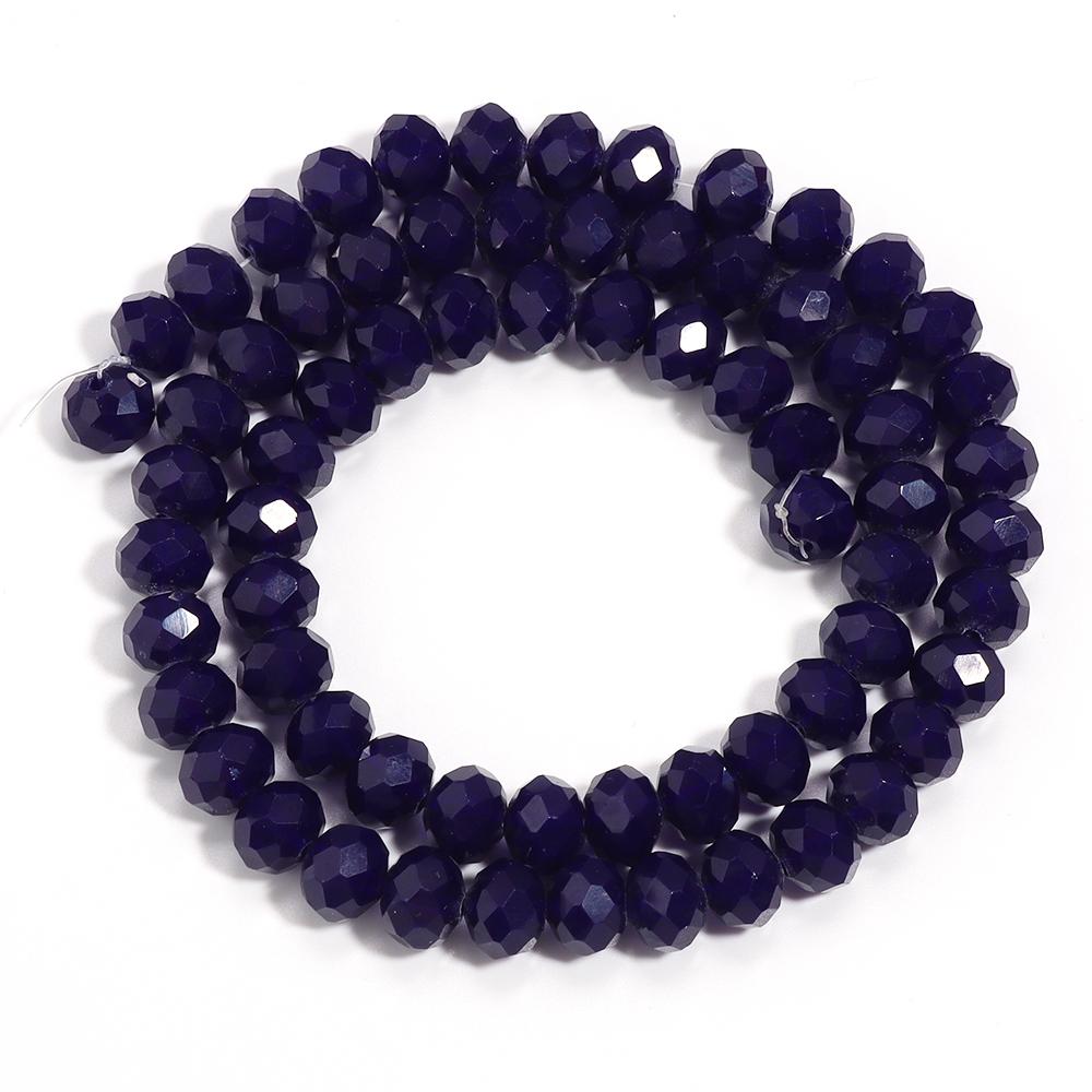 3 4 6 8 10mm Faceted Crystal Beads Deep Blue Porcelain Glass Loose Spacer Bead For Jewelry Making DIY Bracelet Necklace Supplies