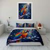 Colorful Parrot Art Decor Set Bedding Set with 1 Duvet Cover 2 Pillowcases Single Double King Queen, Gift