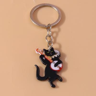Creative Funny Cat Keychain Cartoon Animal Key Ring Pendant for Car Key Holder Women Girl Handbag Decor Charms DIY Jewelry Gifts